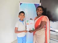 Student participating in a WeLead Lanka awareness program